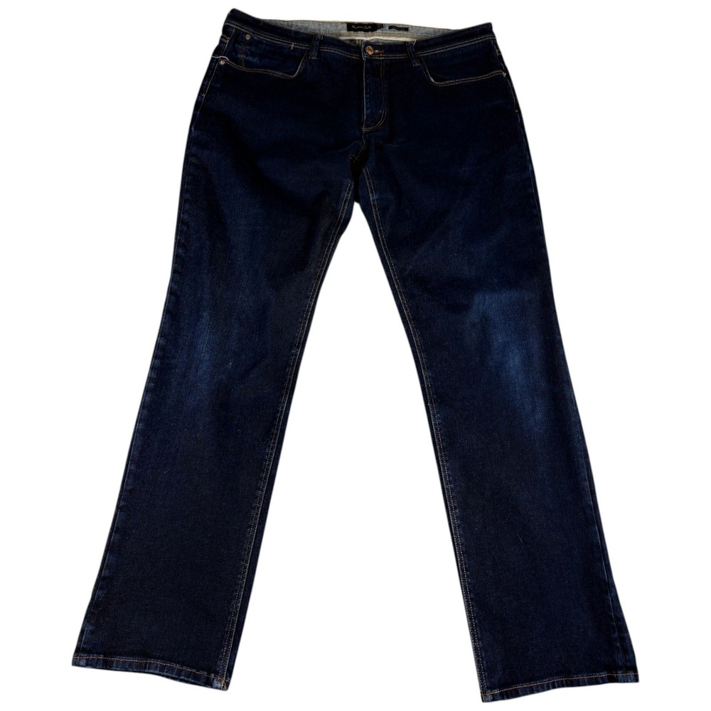Massimo Dutti Straight Leg Jeans Mens 38 Blue Denim Dark Wash Premium Rugged